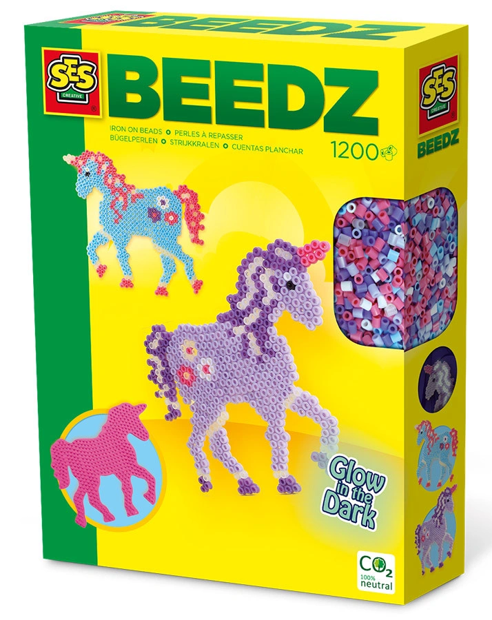 Bügelperlen-Set EINHORN GLOW mit Schablone