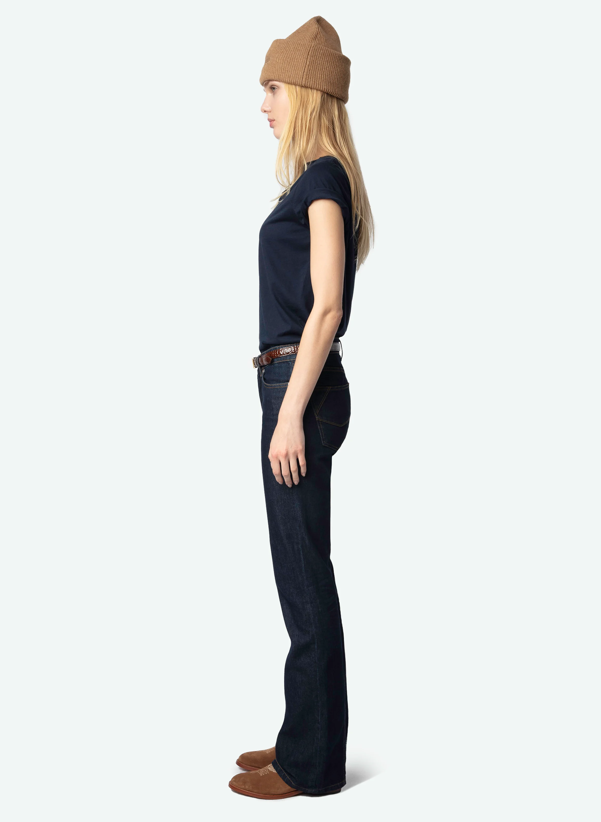 TUNI - Tee-shirt droit en coton | Bleu