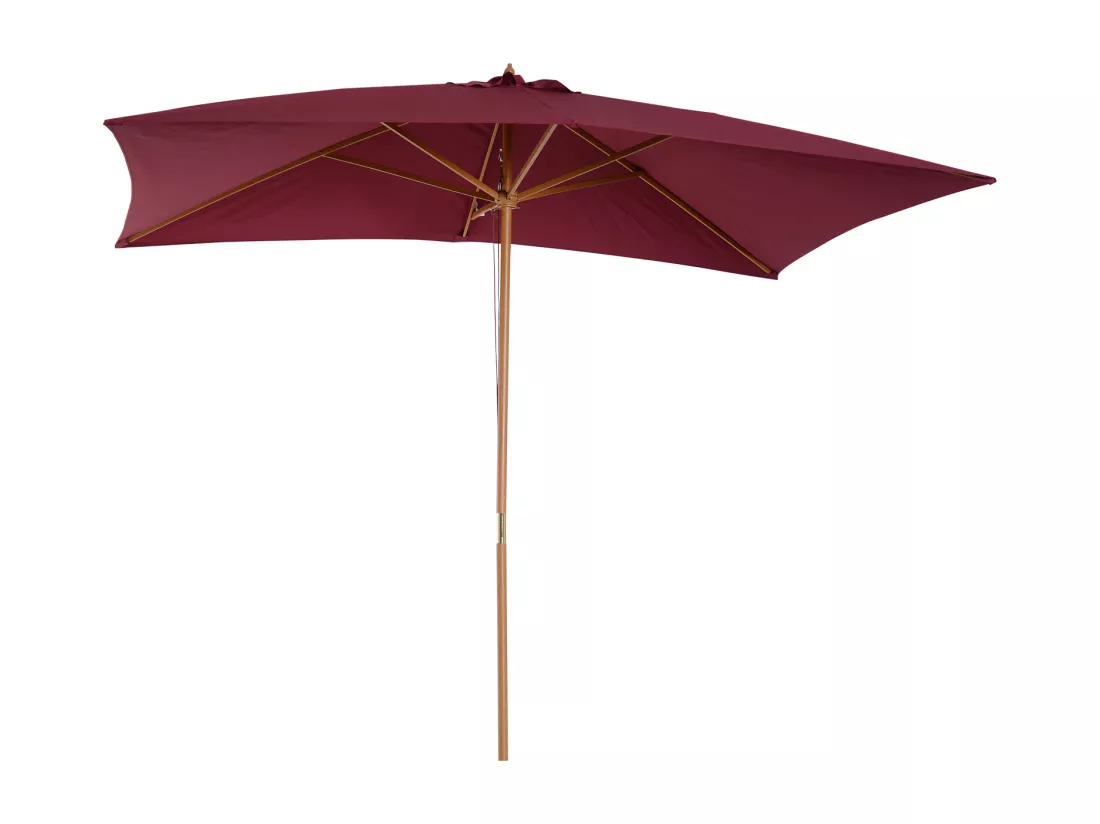 Parasol droit rectangulaire de jardin 2,95L x 2l x 2,55H m rouge bordeaux
