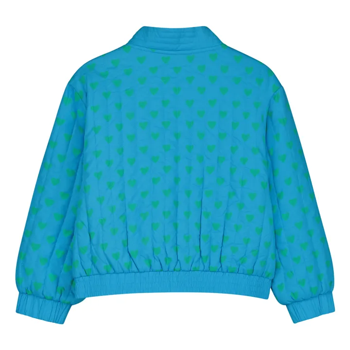 Holi & Love Bomber Réversible Gaby Cœur Coton Bio | Turquoise