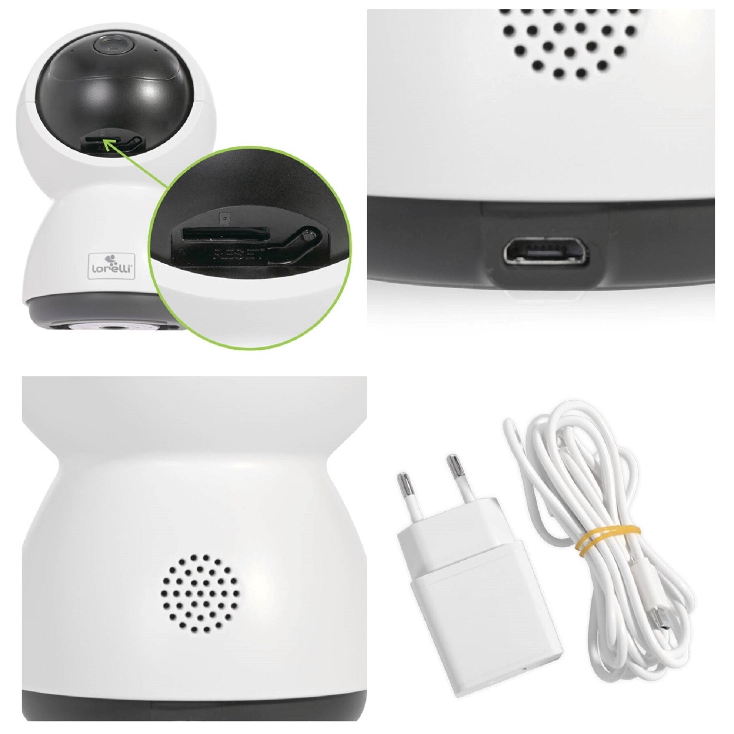 Lorelli Babyphone Trinity Wi-Fi-Kamera, Bewegungserkennung, Nachtsicht bis 10 m weiß