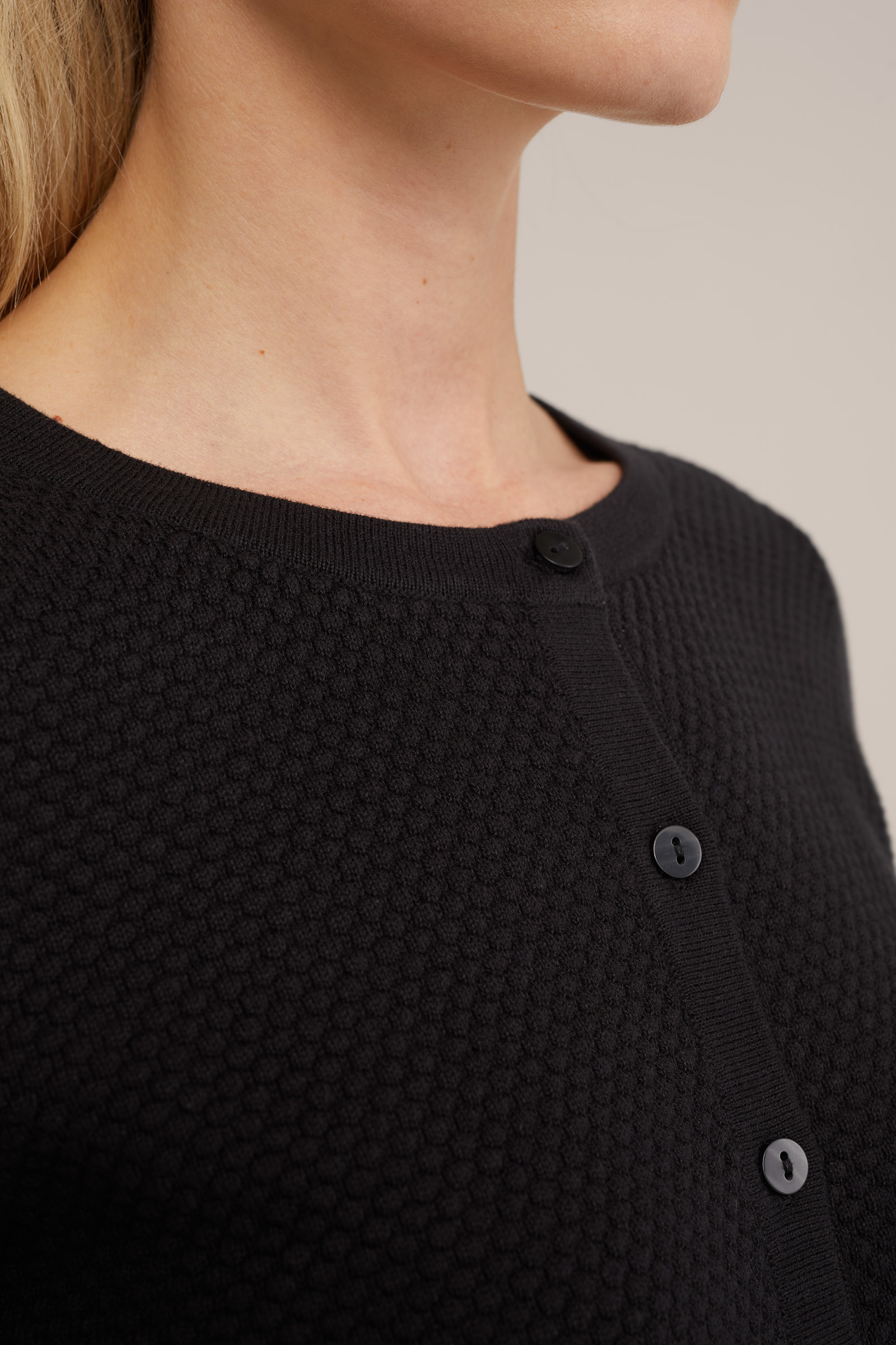 vest met structuur WE Fashion Zwart
