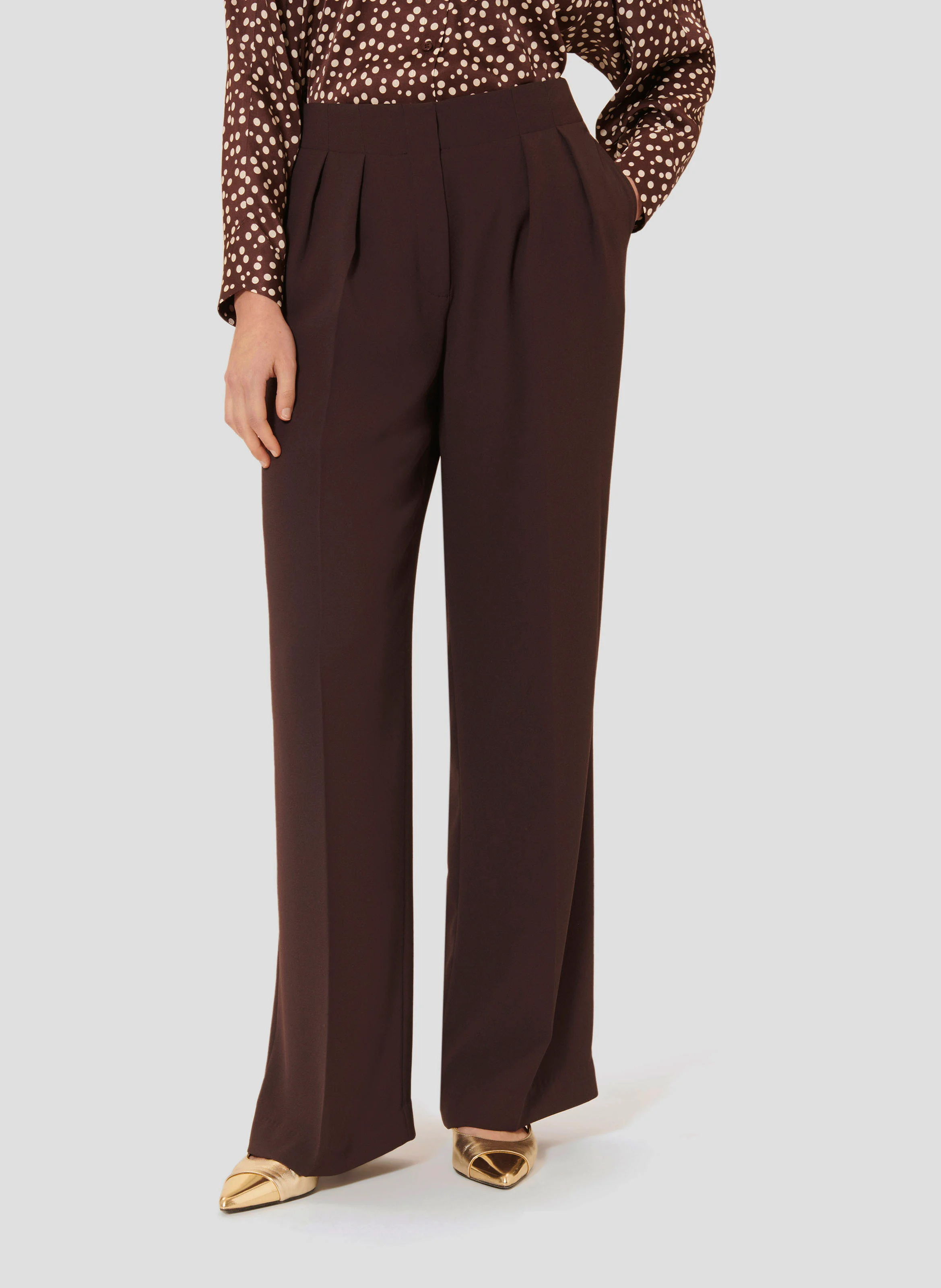 PARIGI - Pantalon large | Marron