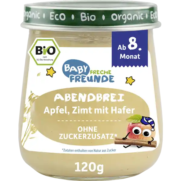 Bio Baby Abendbrei Apfel, Zimt mit Hafer