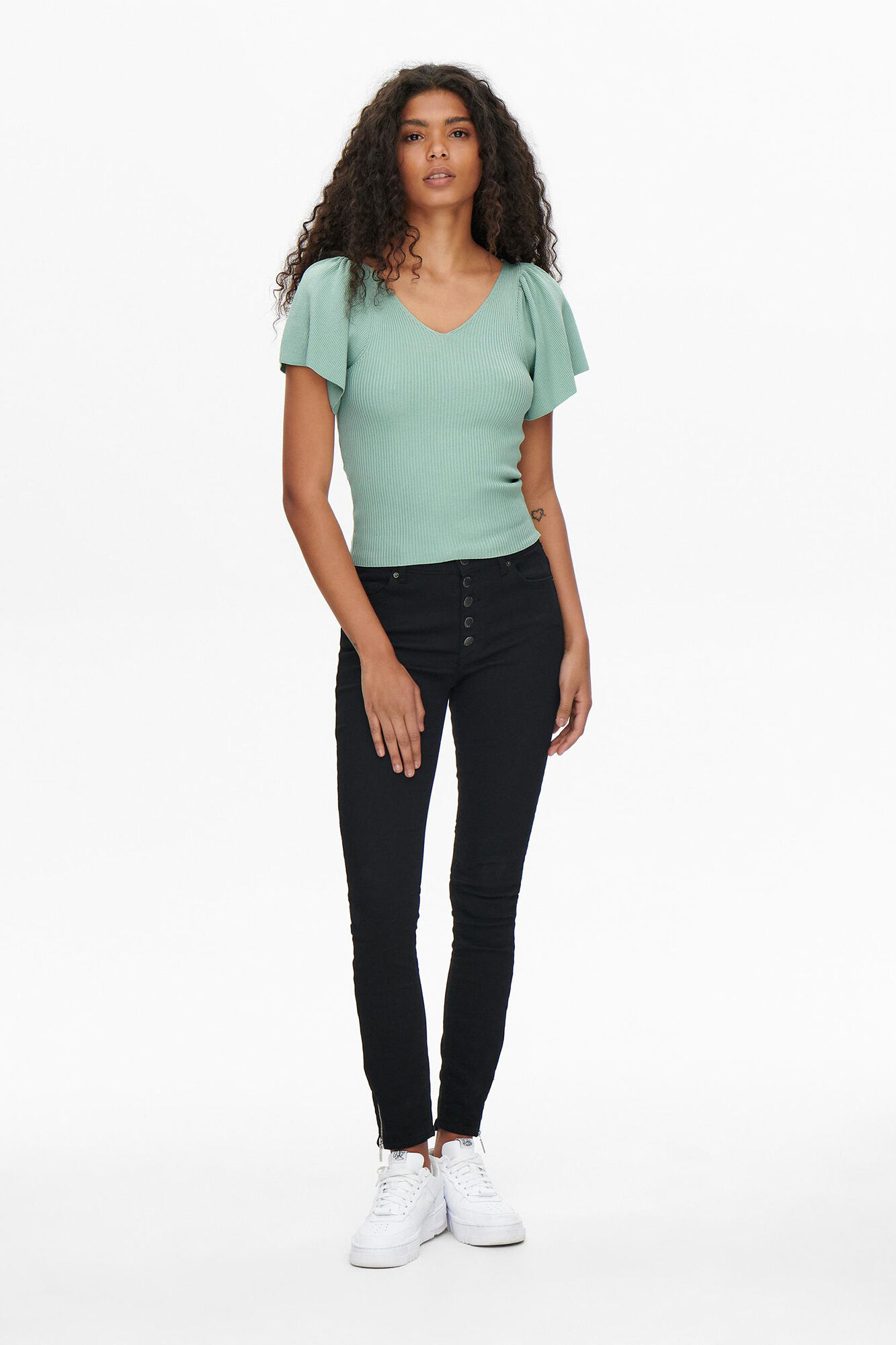 Blusa de manga curta com amarração