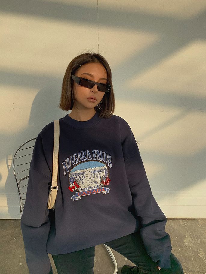 Colada - Geborduurd losvallend sweatshirt