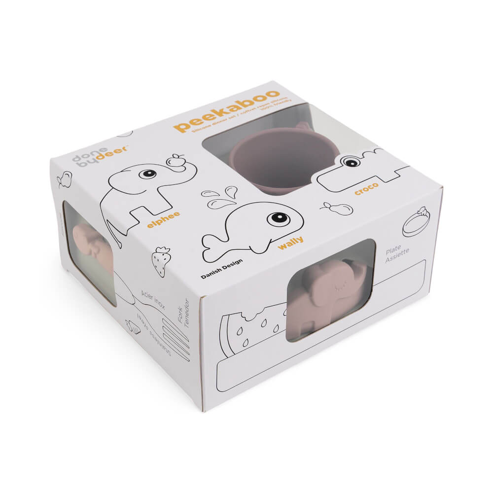 Peekaboo Geschirr-Set Deer friends Rosa