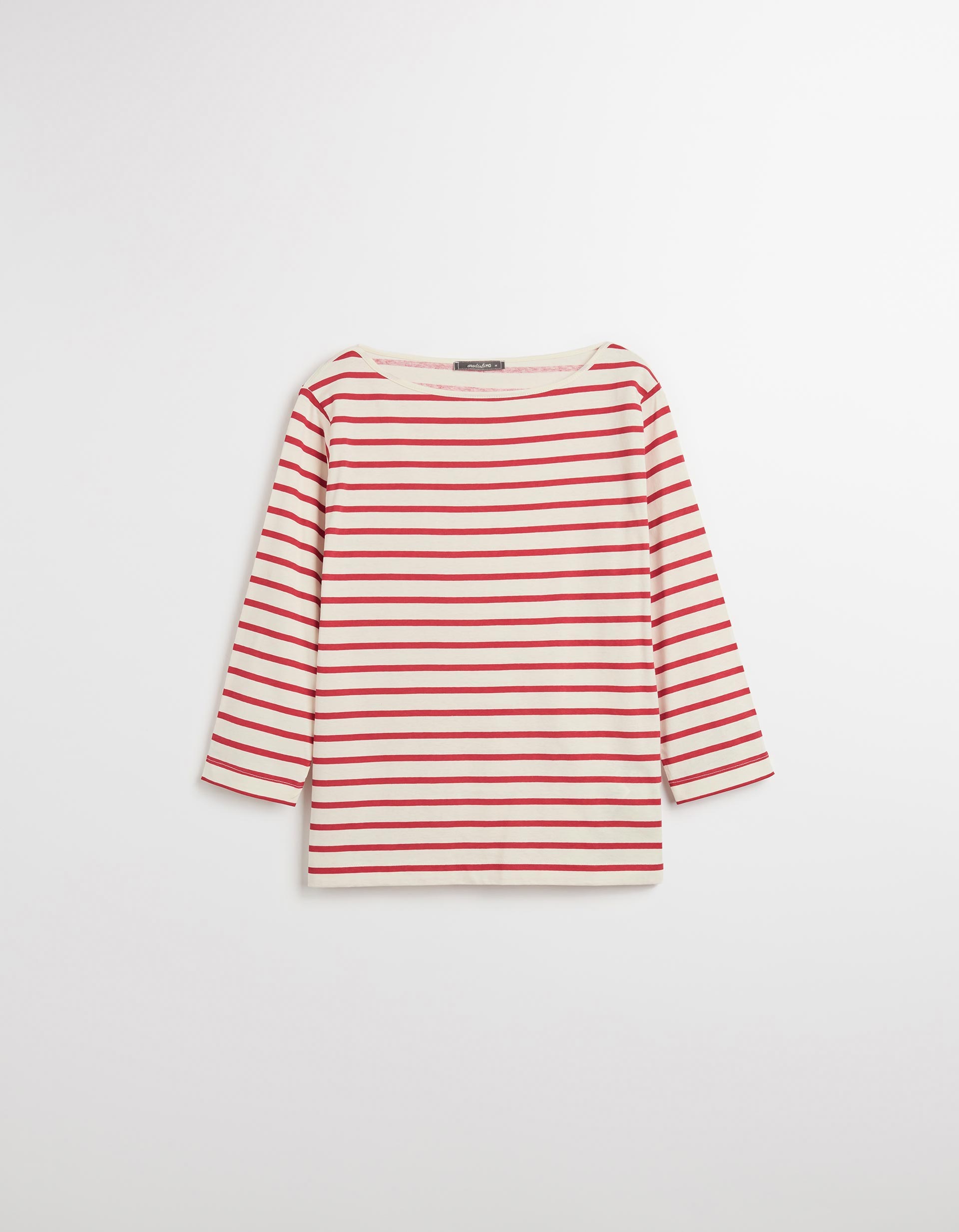 Camisola Riscas, Mulher, Vermelho Escuro