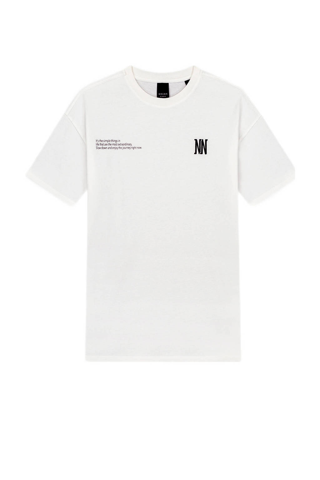 NIK&NIK T-shirt Extraordinary met tekst offwhite