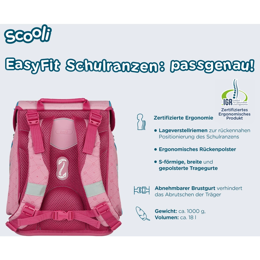 Scooli EasyFit Schulranzen-Set Bibi & Tina, 5-teilig