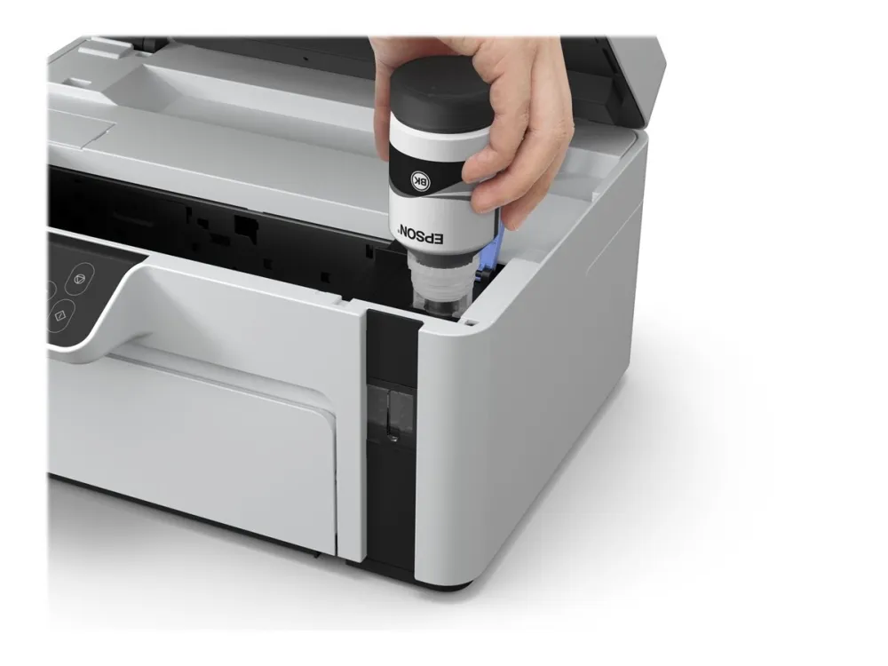 Epson EcoTank ET-M2120 - Multifunktionsprinter - S/H - blækprinter - A4/Legal (medie) - op til 15 spm (udskriver) - 150 ark - USB, Wi-Fi - hvid