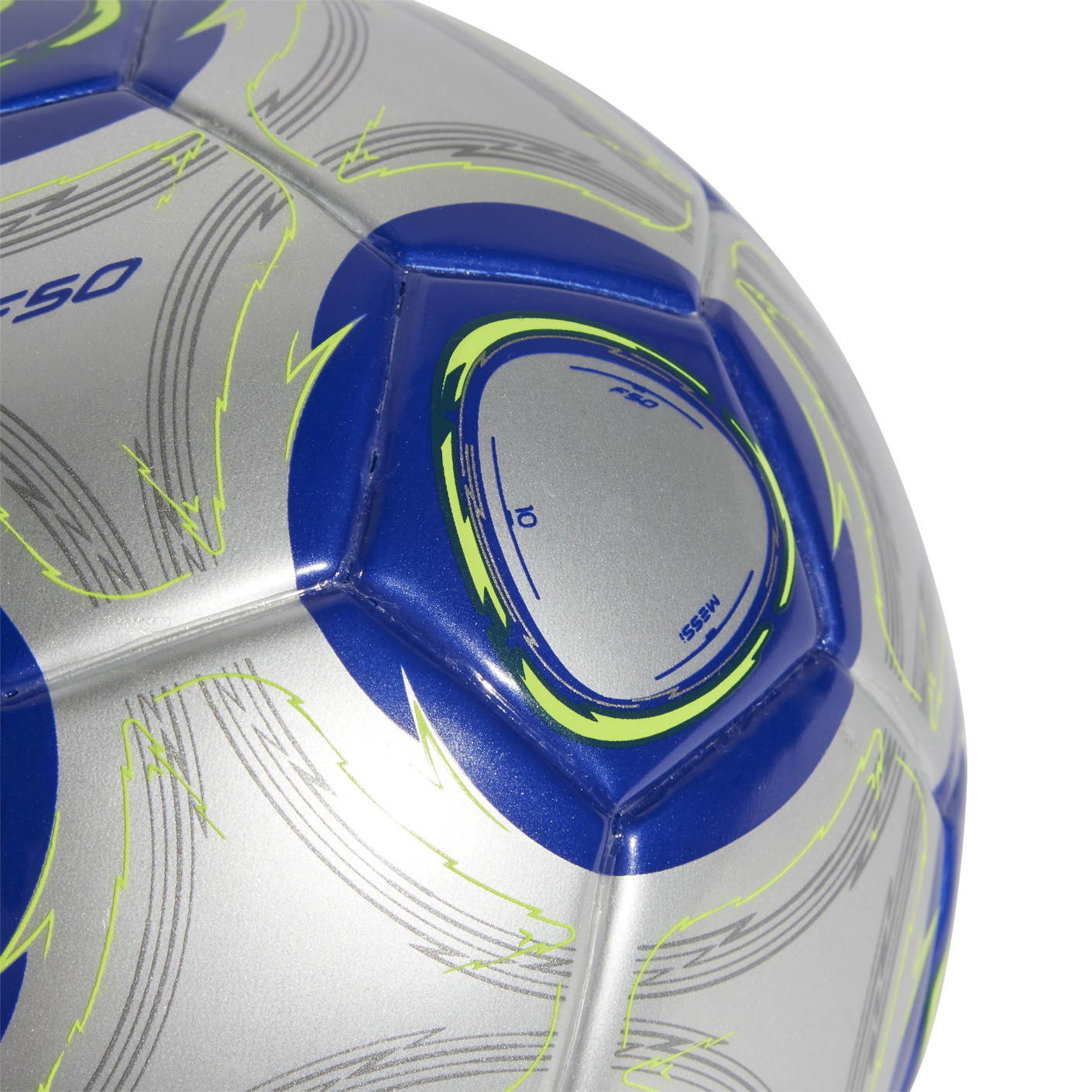 Adidas Messi Mini Voetbal Maat 1 Zilver Donkerblauw Geel