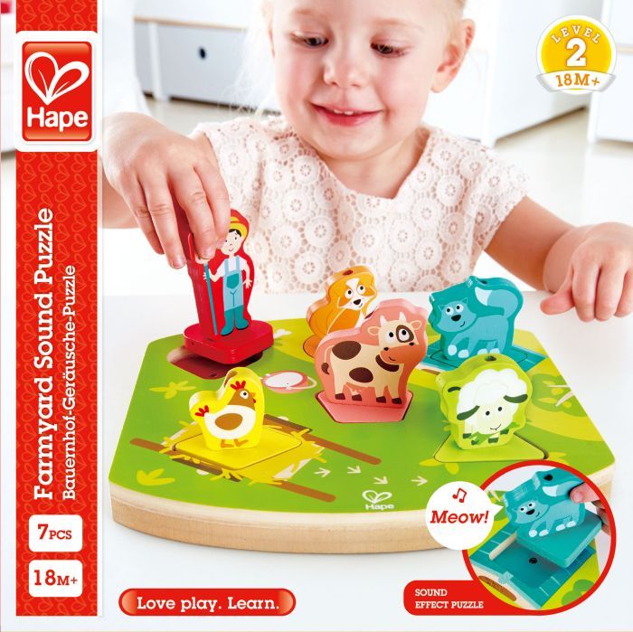 Geräusche-Puzzle BAUERNHOF 7-teilig