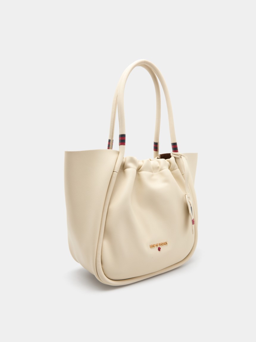 Mala tote com efeito franzido
