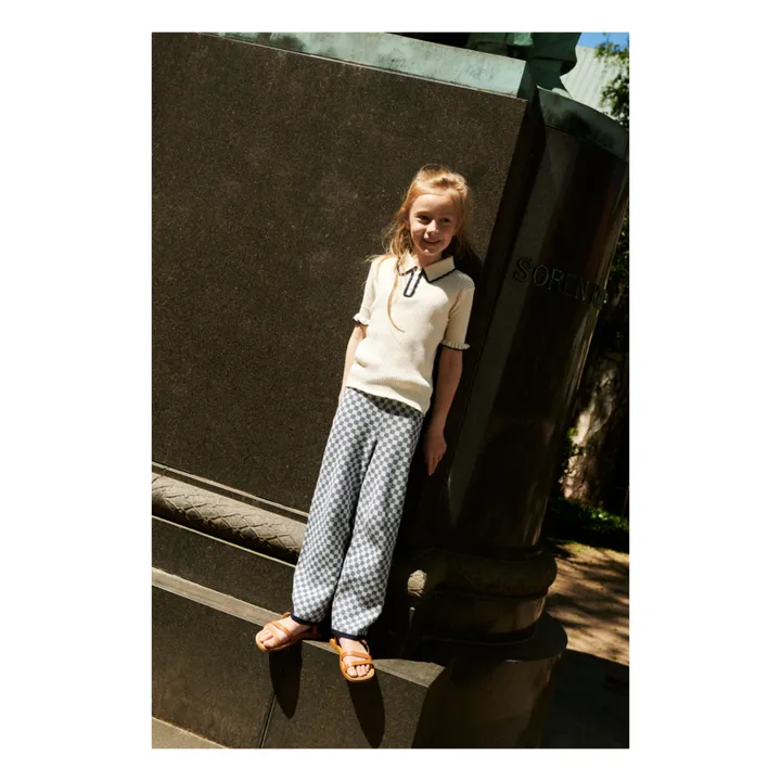 FUB Polo Maille Extra Fine Côtelé Coton Bio | Ecru