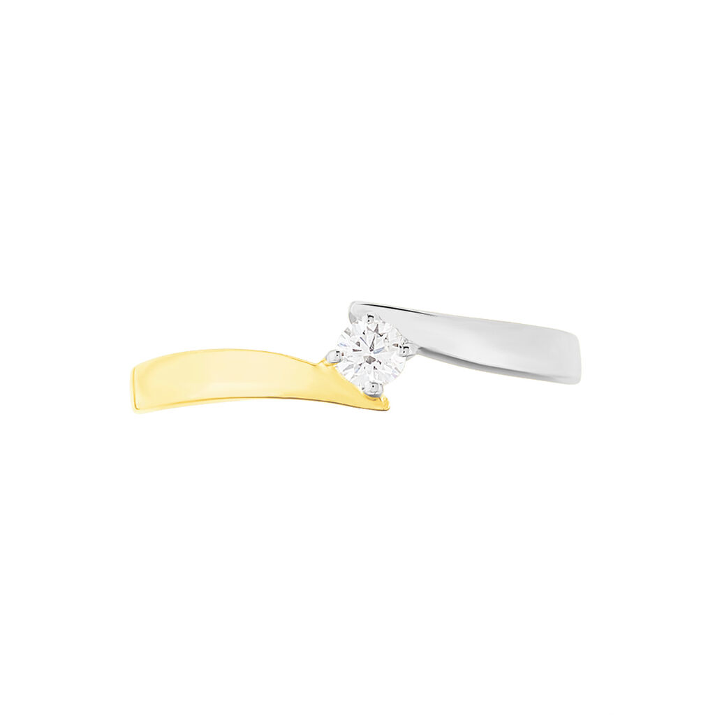 Bague Solitaire Francienne Or Bicolore Diamant