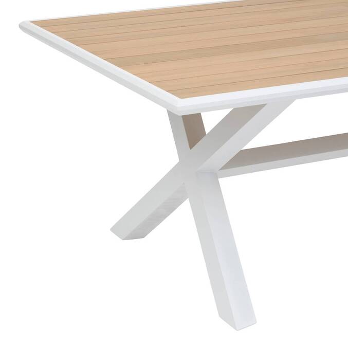 Table de jardin AXIOME Eucalyptus & Blanc
