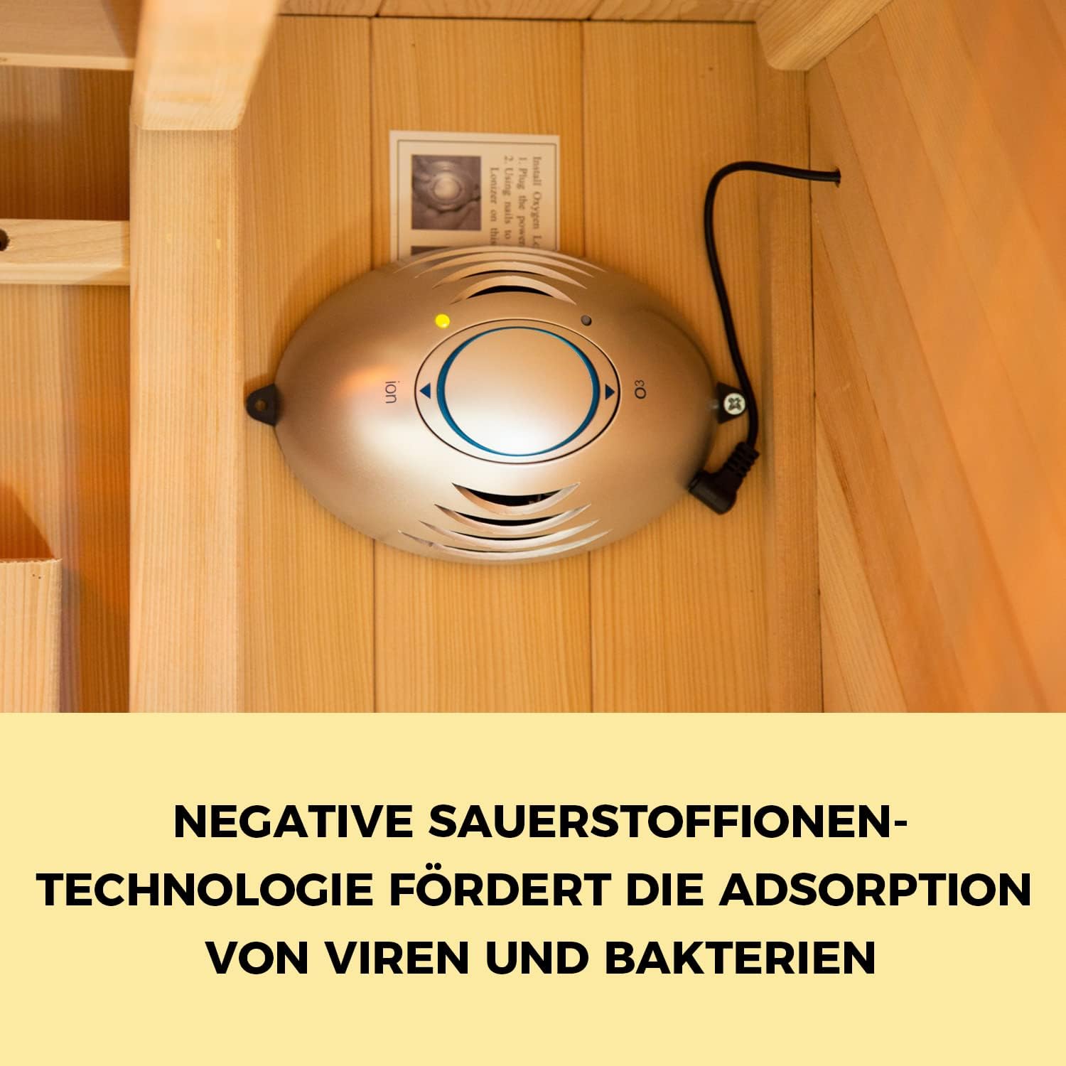 Elbe Infrarotkabine HYGGE für 3-5 Person aus Hemlockholz, 150x150x200 cm，8 Vollspektrumstrahler, 1 Carbonstrahler, Saunakabine mit Farblichtherapie, Ionisator und Audio System