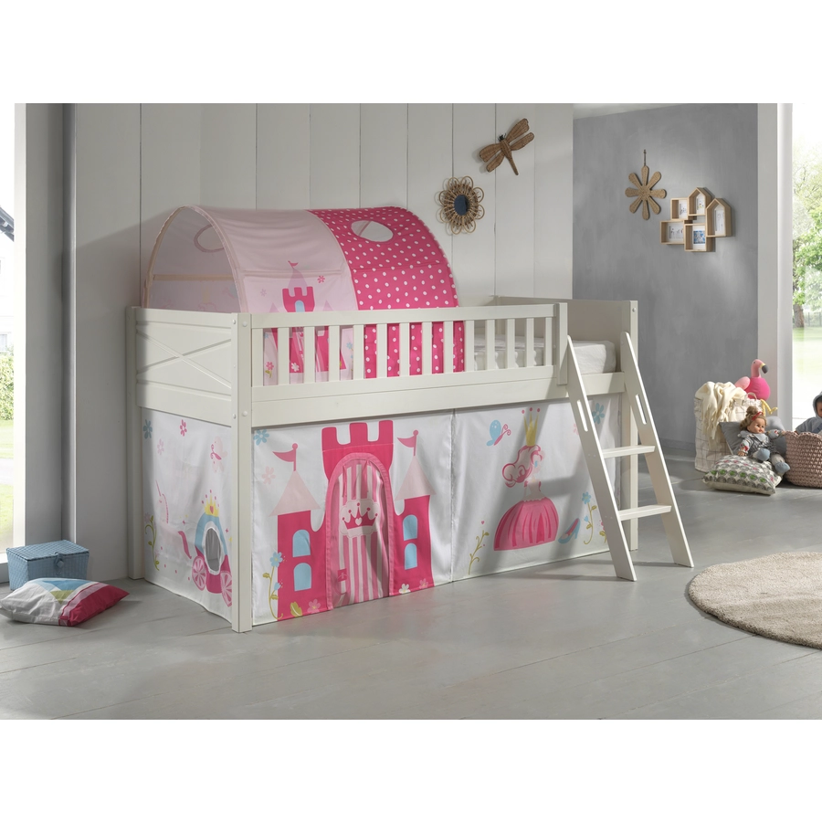 VIPACK Spielbett SCOTT 90 x 200 cm Princess 2-teilig weiß