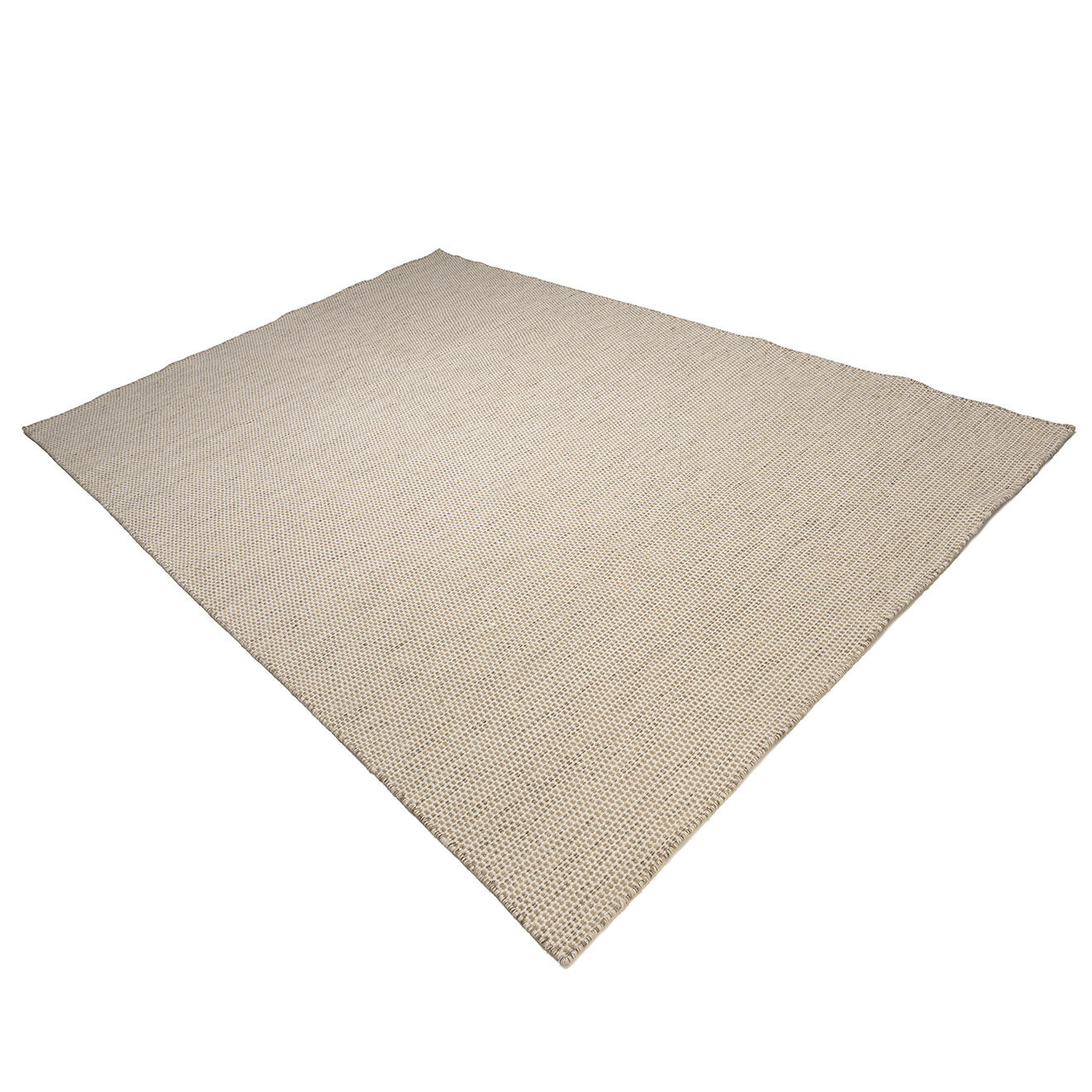 Macabane Tapis en Laine tissée Quentin blanc/marron chiné - 290x200 cm