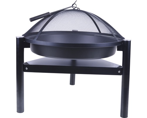 Vuurschaal Ø 72 cm met vonkenvanger, metaal, zwart