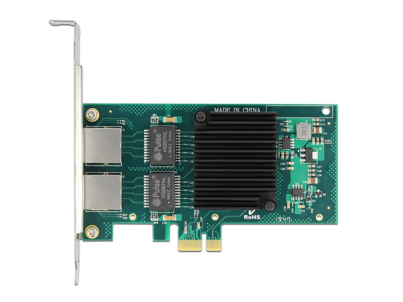 Delock Netzwerkkarte 2x 1Gbps, i350 PCI-Express x1 Delock PCI Express x1 Karte 2 x RJ45 Gigabit LAN i350