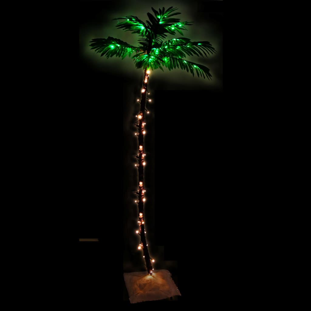 Palmier à led 96 led blanc chaud 180 cm