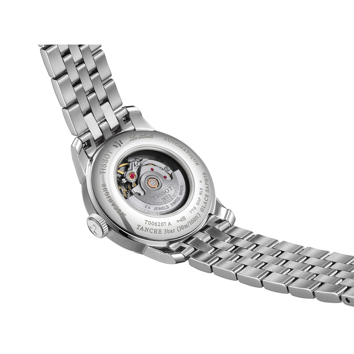 Montre TISSOT T-classic femme automatique, bracelet acier inoxydable gris
