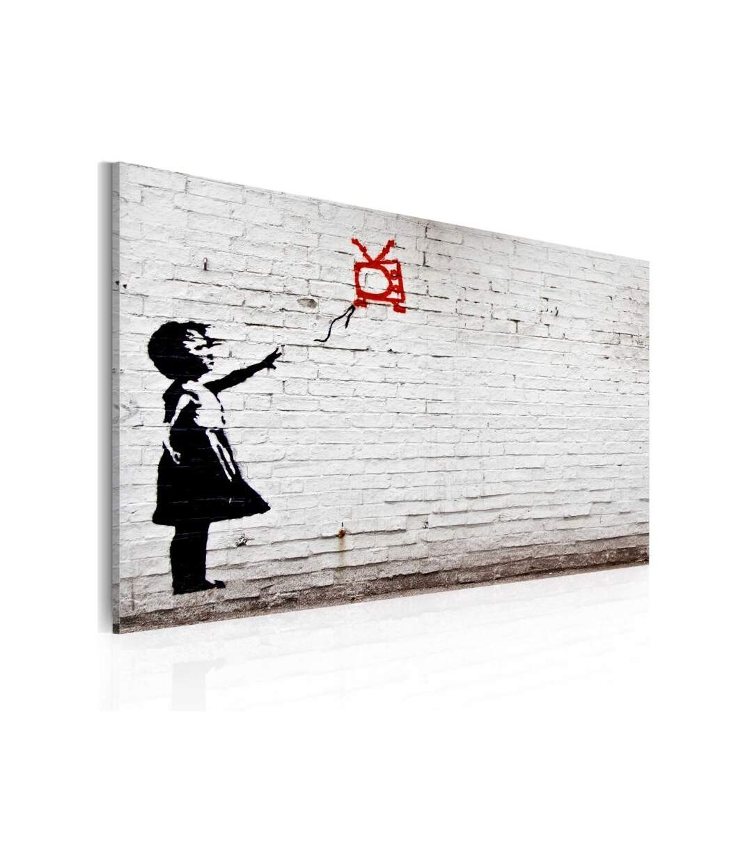 Paris Prix - Tableau Imprimé fille Avec Tv - Banksy 40x60cm