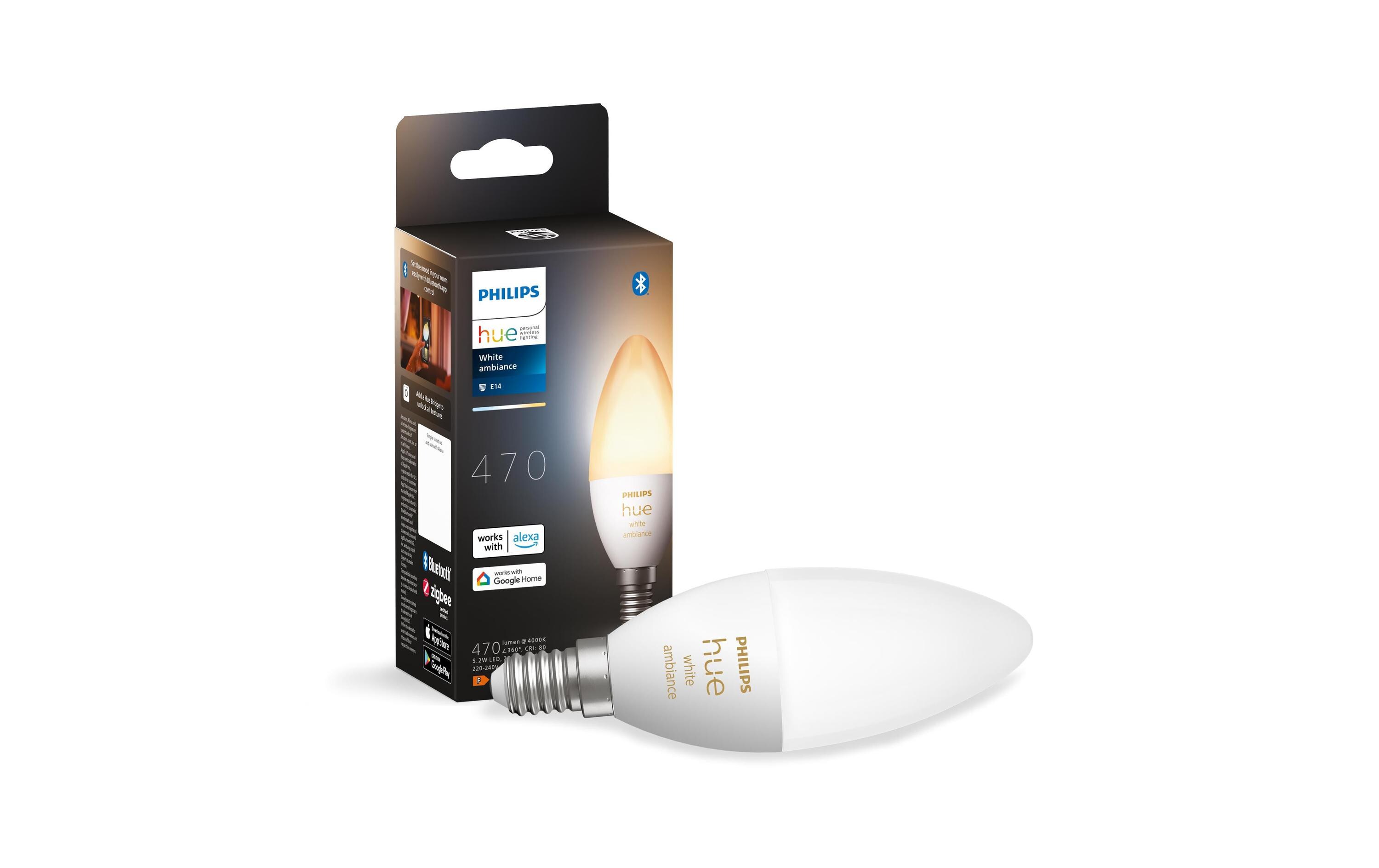 Leuchtmittel White Amb. Einzelpack E14 320 lmPer Bluetooth steuerbares Hue E14-Leuchtmittel