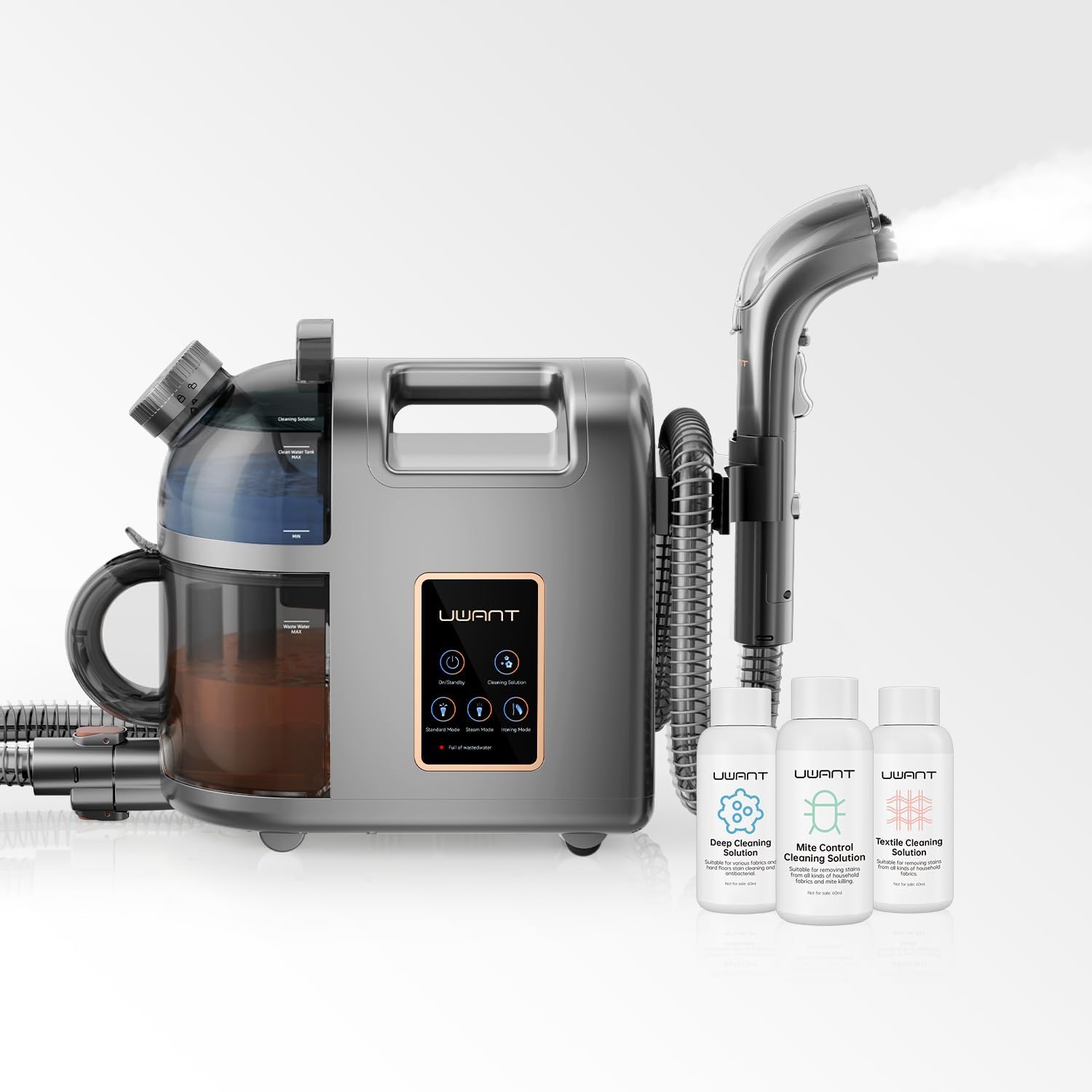 Uwant B200, Polsterreiniger Gerät, 1900W, Dampfreinigungsfunktion | Für Teppiche, Sofas, Vorhänge, Kleidung | 74DB, 12000Pa