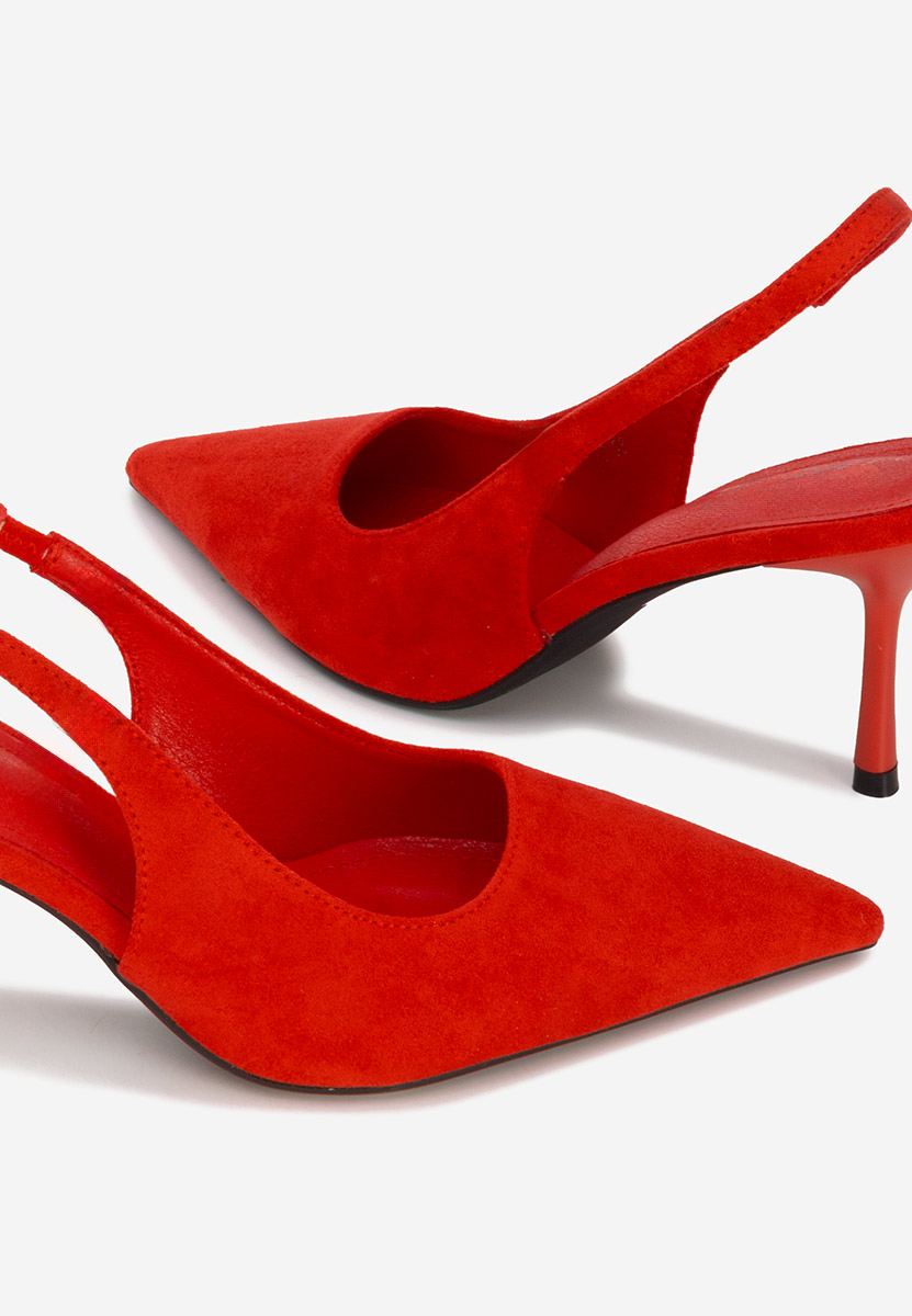 Chaussures stiletto slingback rouges Karila
