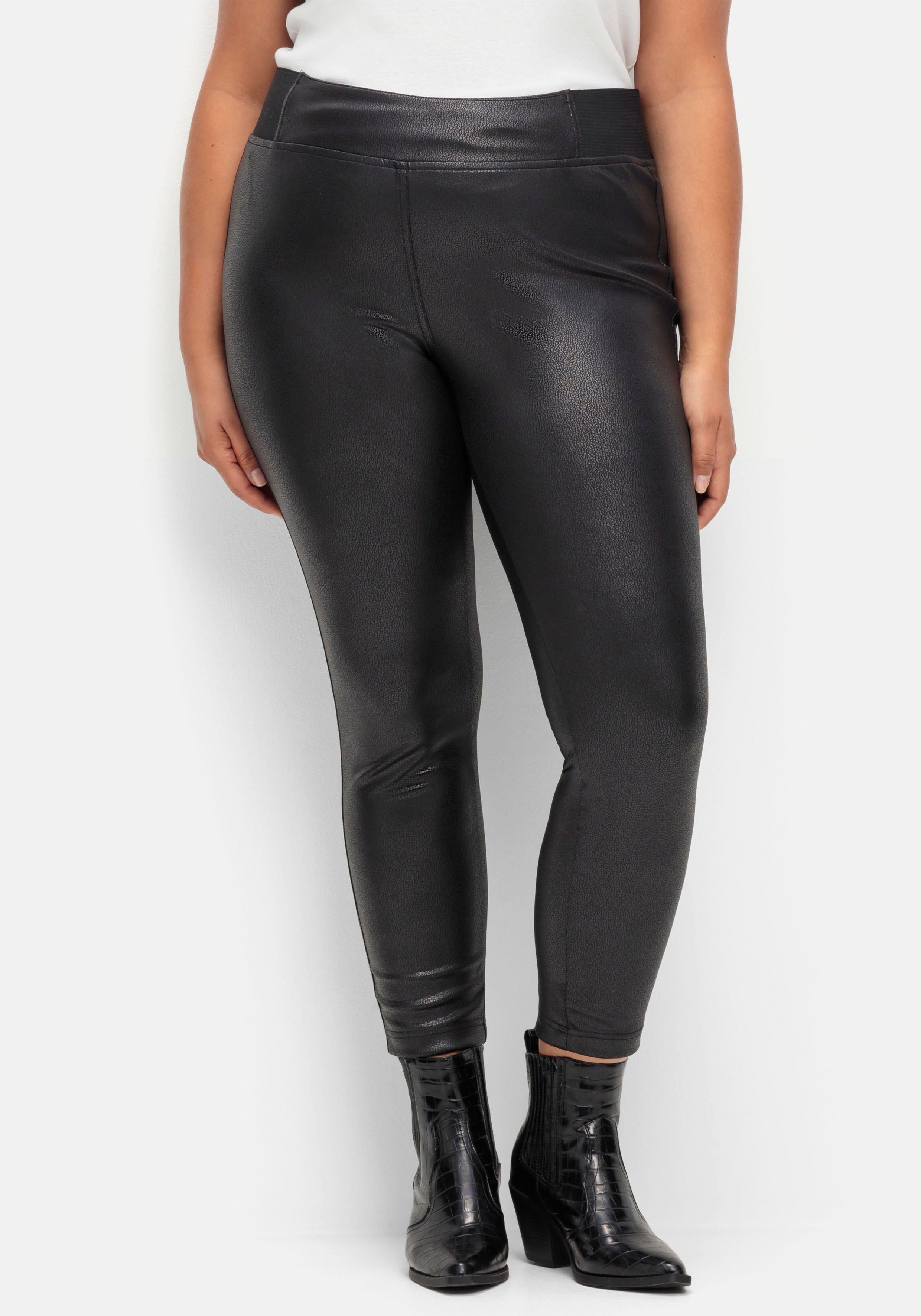 Leggings in glänzender Lederoptik