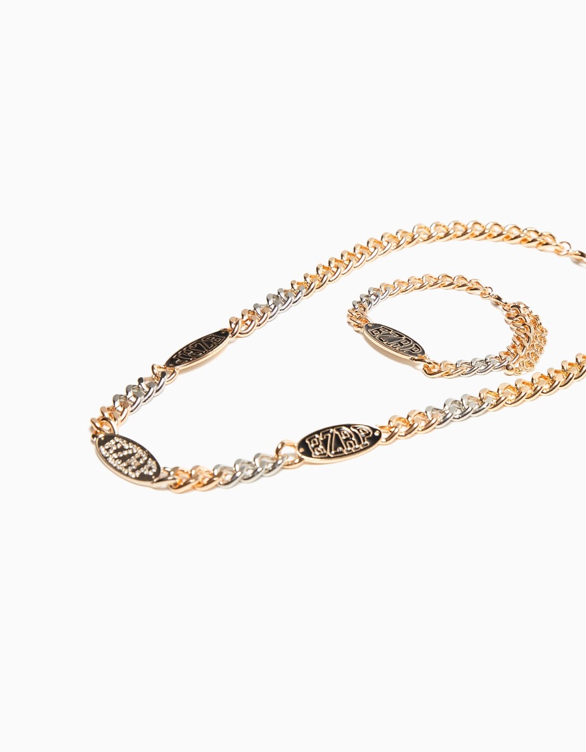 Colar e pulseira BERSHKA ft. BIZARRAP