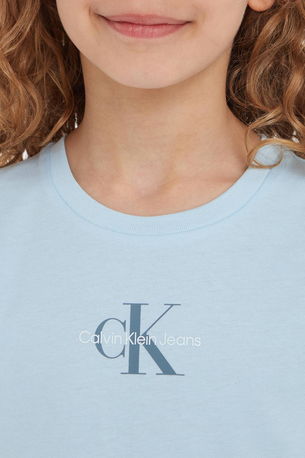 CALVIN KLEIN JEANS T-shirt met logo lichtblauw