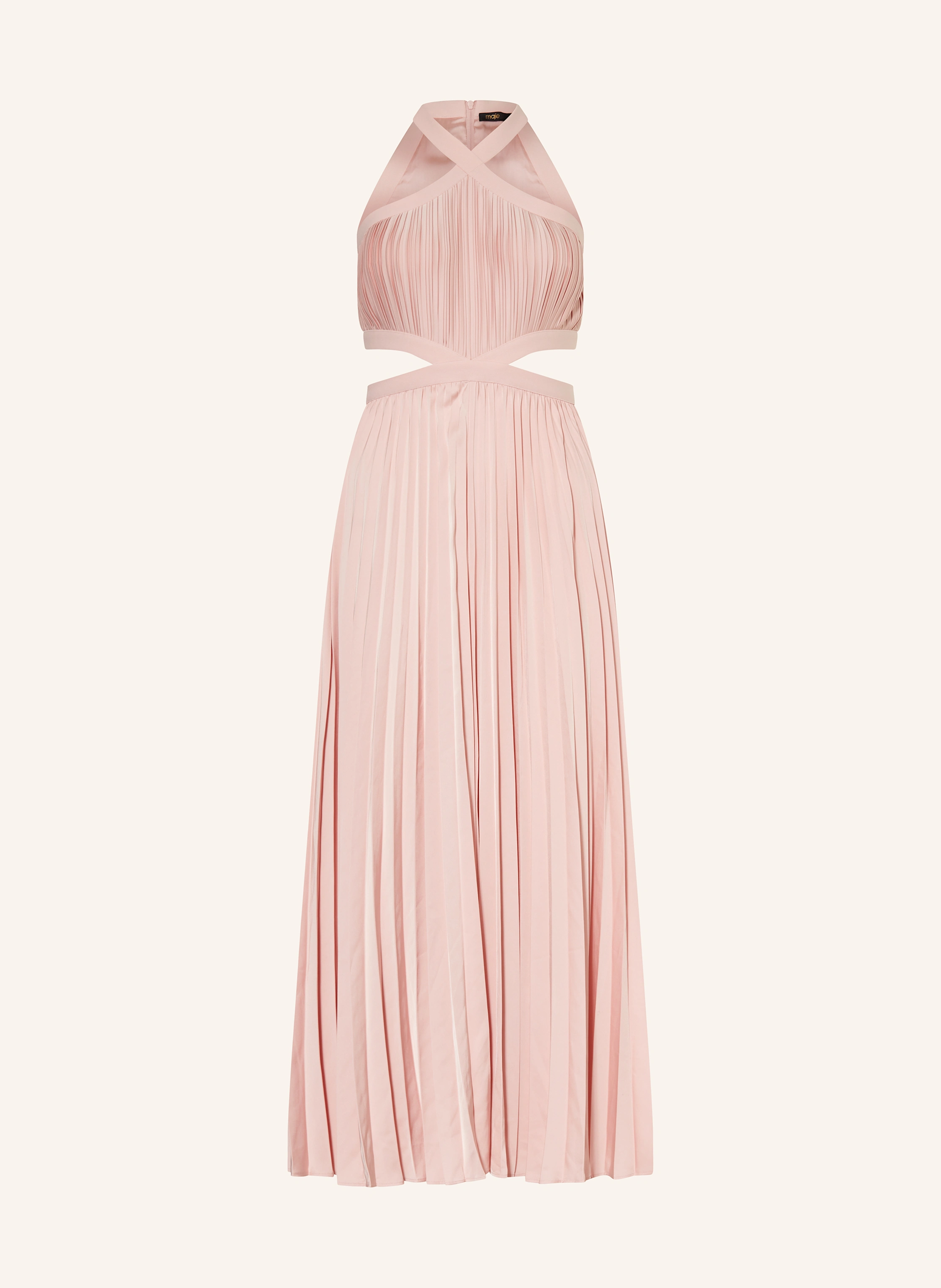 maje Satinkleid mit Plissees und Cut-out