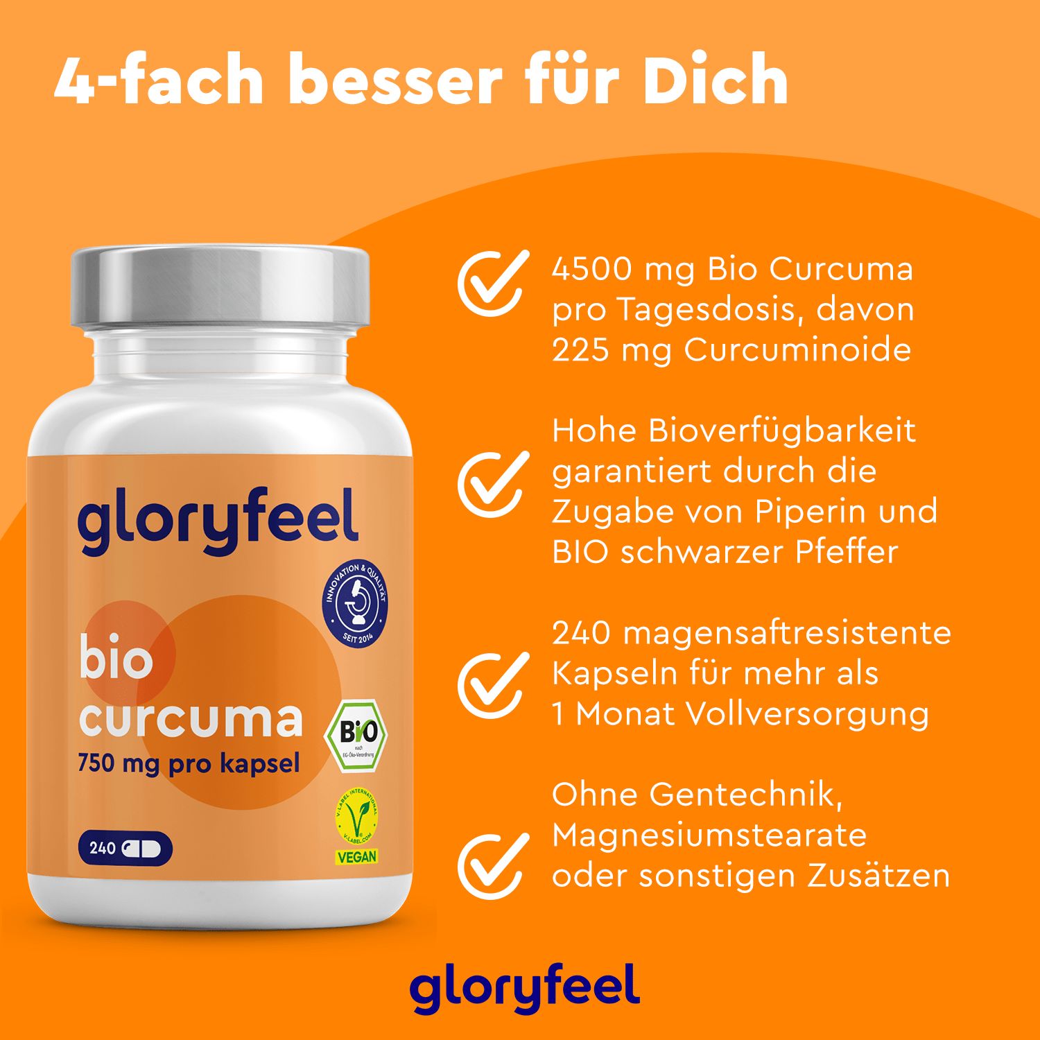 gloryfeel® Bio Curcuma Kapseln