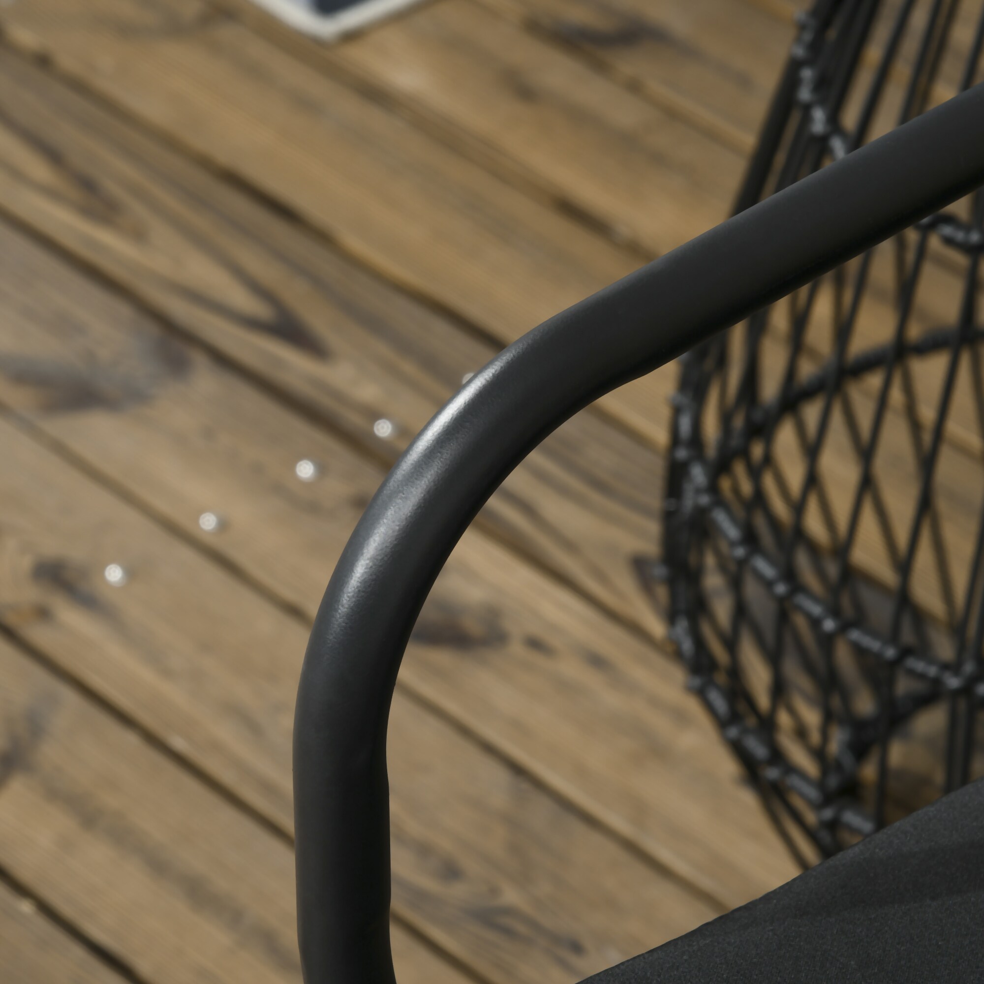 Outsunny Rattan Bistro-Set mit 2 Stühlen schwarz, natur 55L x 62B x 90H cm