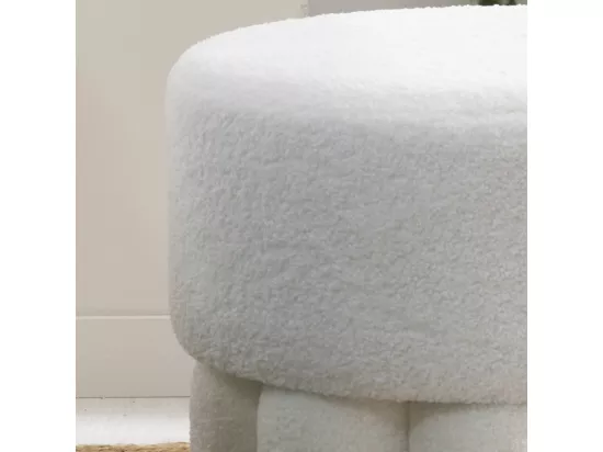 Pouf déco en tissu bouclette