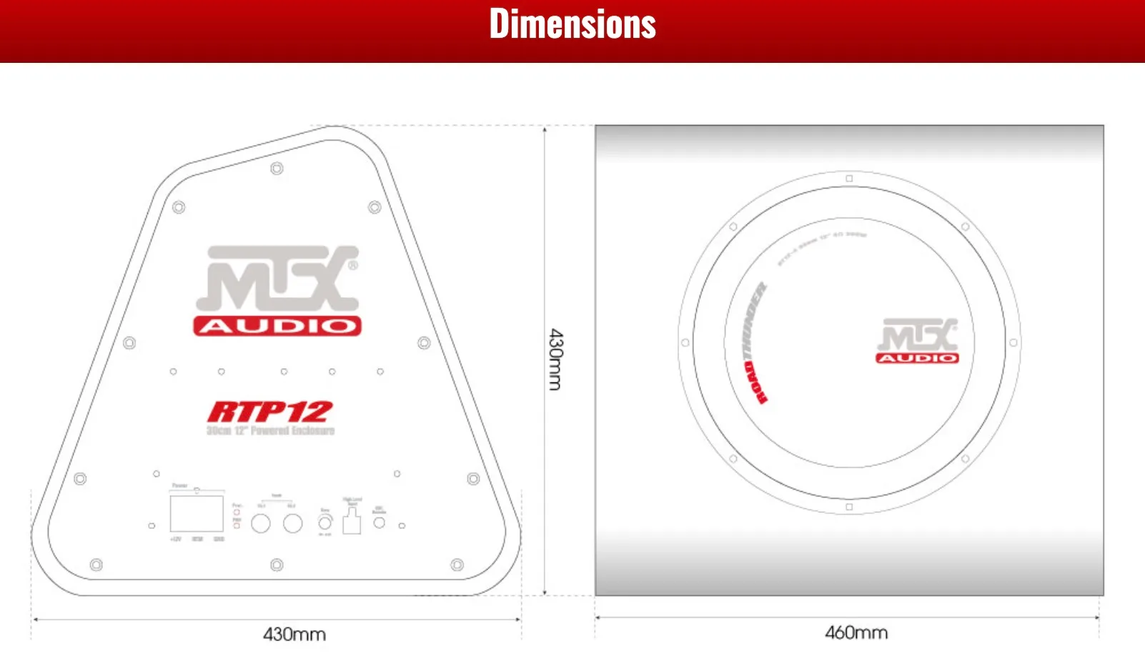 MTX RTP12 Subwoofers voiture