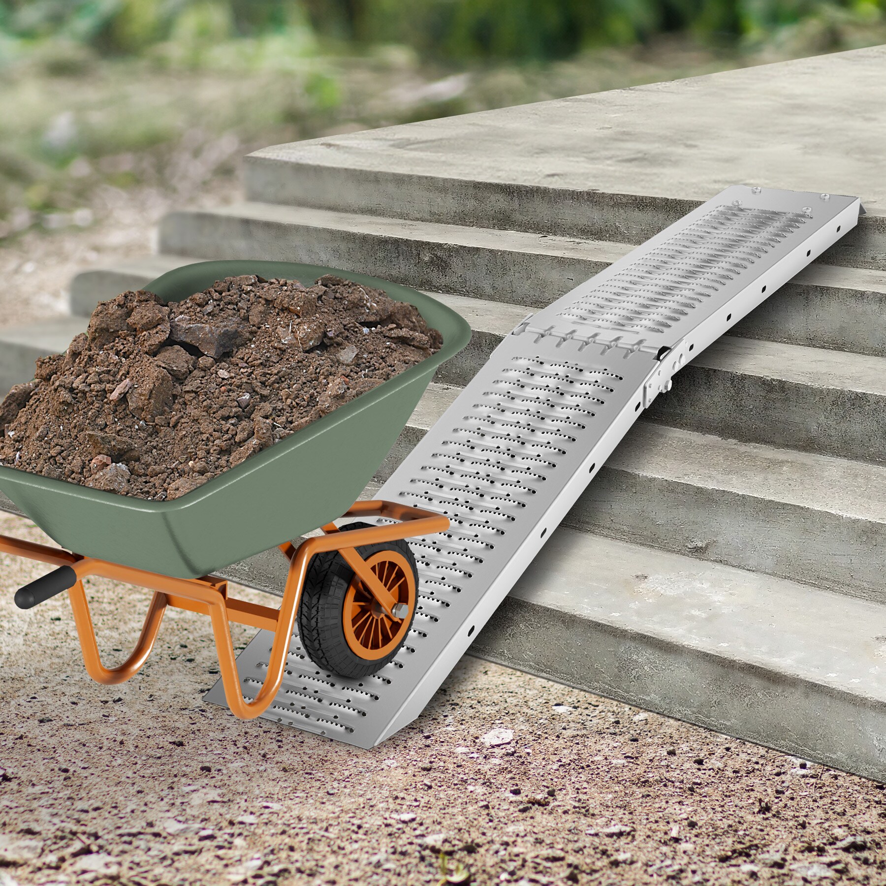 tectake® Auffahrrampen, 2er Set, aus verzinktem Stahl, Belastbarkeit 400 kg, 200 kg pro Rampe