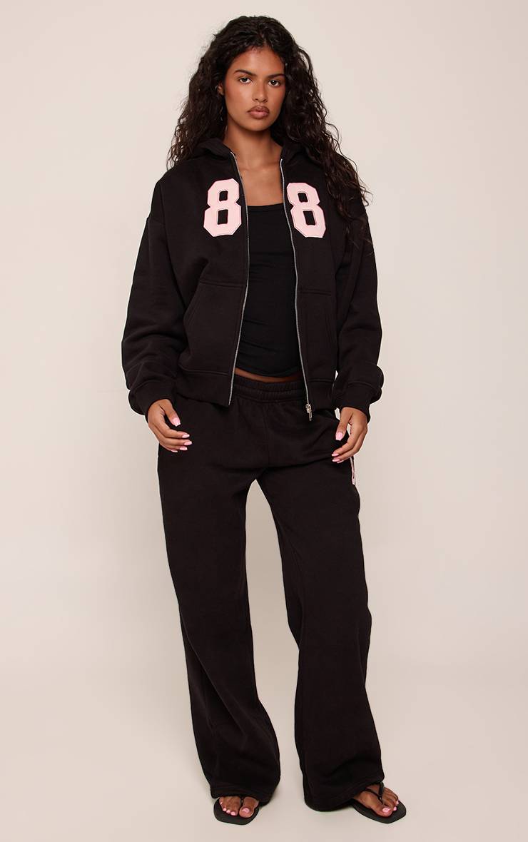 Noir Sweat À Casynthétiqueche Zippé Imprimé 88