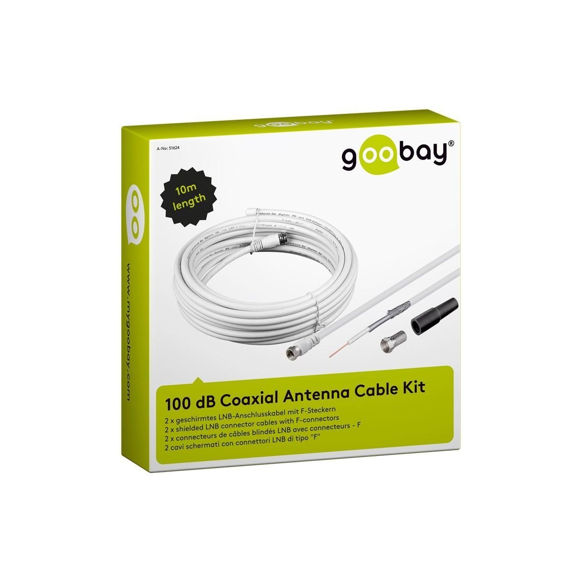 Goobay 100 dB koaksialantennekabelsett