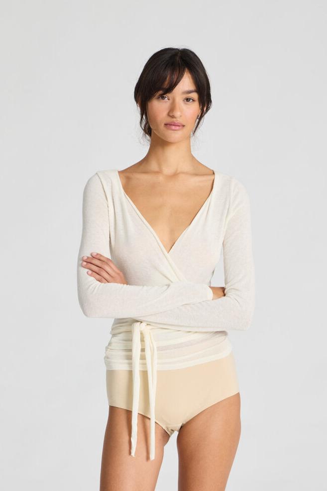 Gai+Lisva  Anne slå-om uldbluse - Off White