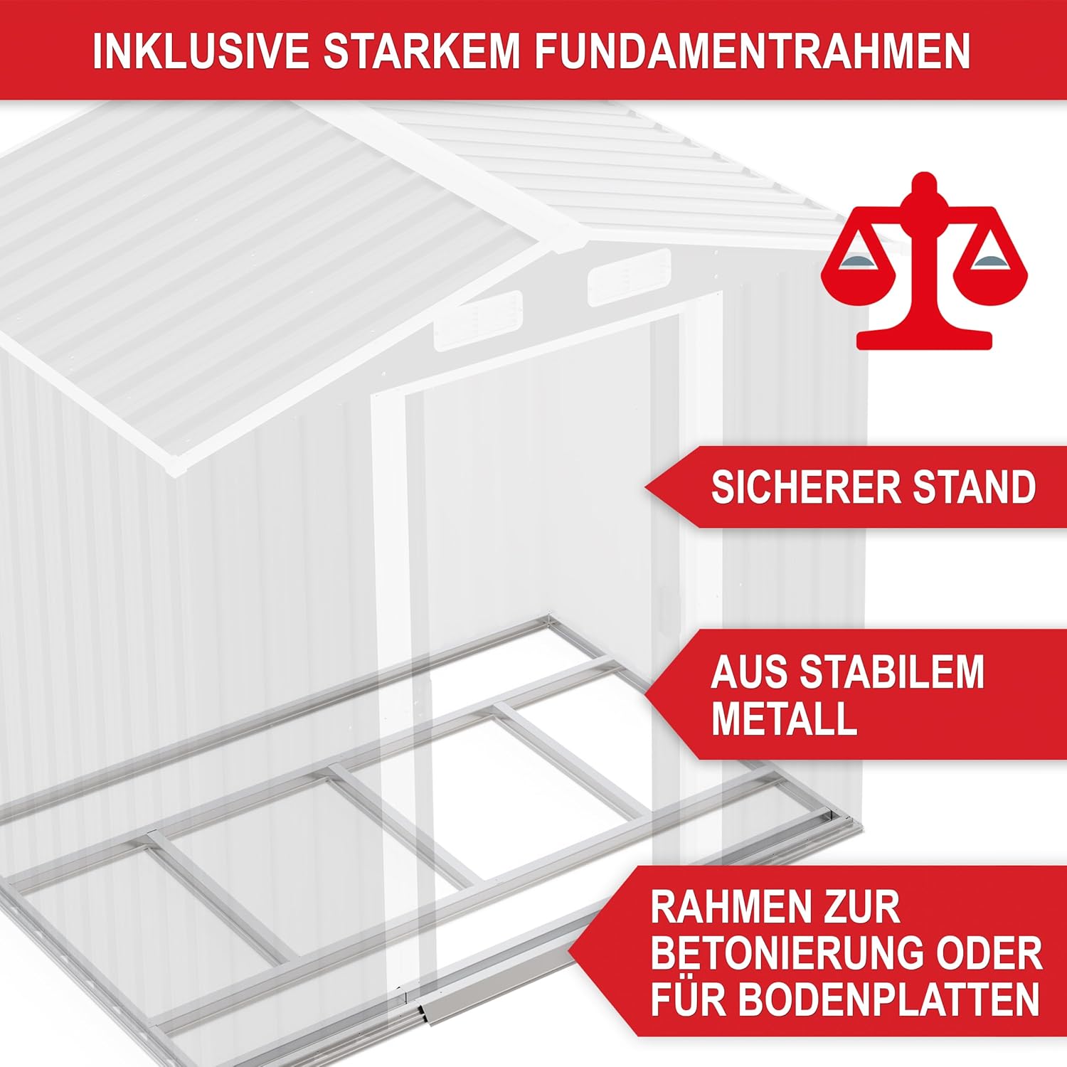 Premium Metall Gerätehaus mit Fundament & Schiebetür – Geräteschuppen Gartenhaus Metallgerätehaus in anthrazit – 3 Größen zur Wahl (2,4m2)