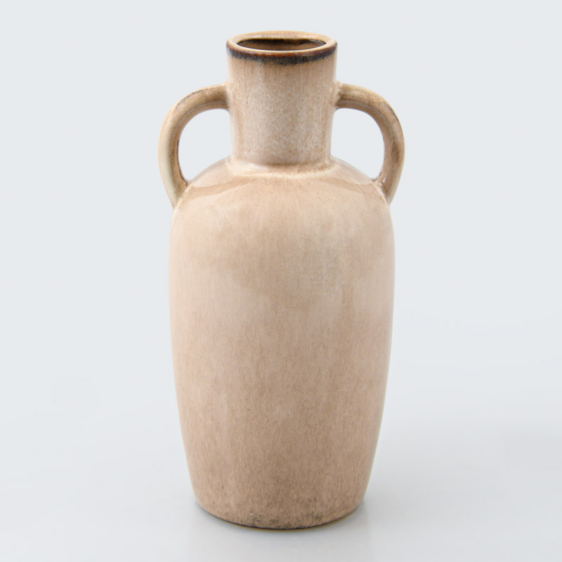 Vase haut avec 2 anses beige