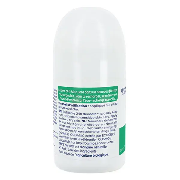 Desodorante Roll-On Orgânico Recarregável Natessance 24h com Aloe Vera 50ml