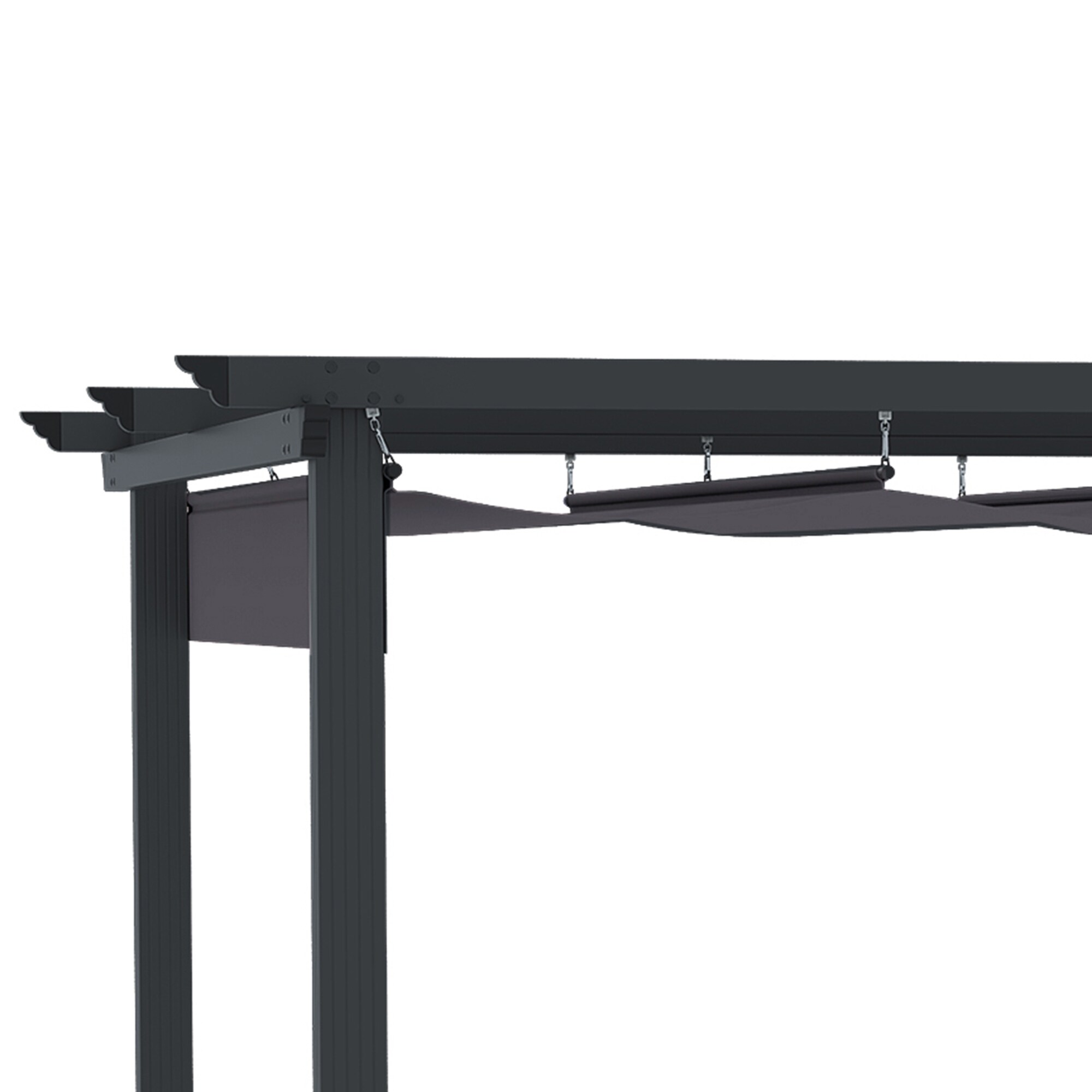 Outsunny Pergola mit verstellbarem Stoffdach grau 295L x 295B x 216H cm