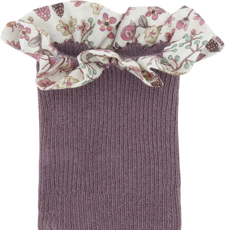 GoBabyGo Non-slip socks - Bamboo / Liberty Misty plum / donn