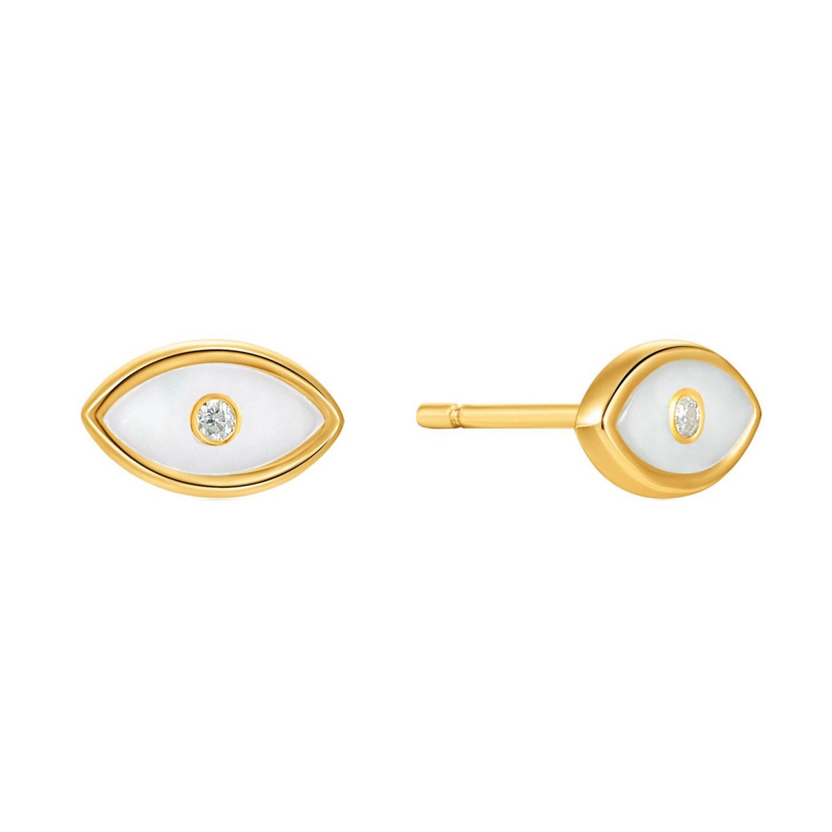 Boucles d'oreilles puces Ania Haie Wild Soul Evil Eye doré